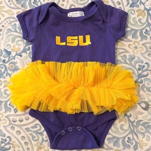 LSU Purple and Yellow Girls One Piece Bodysuit